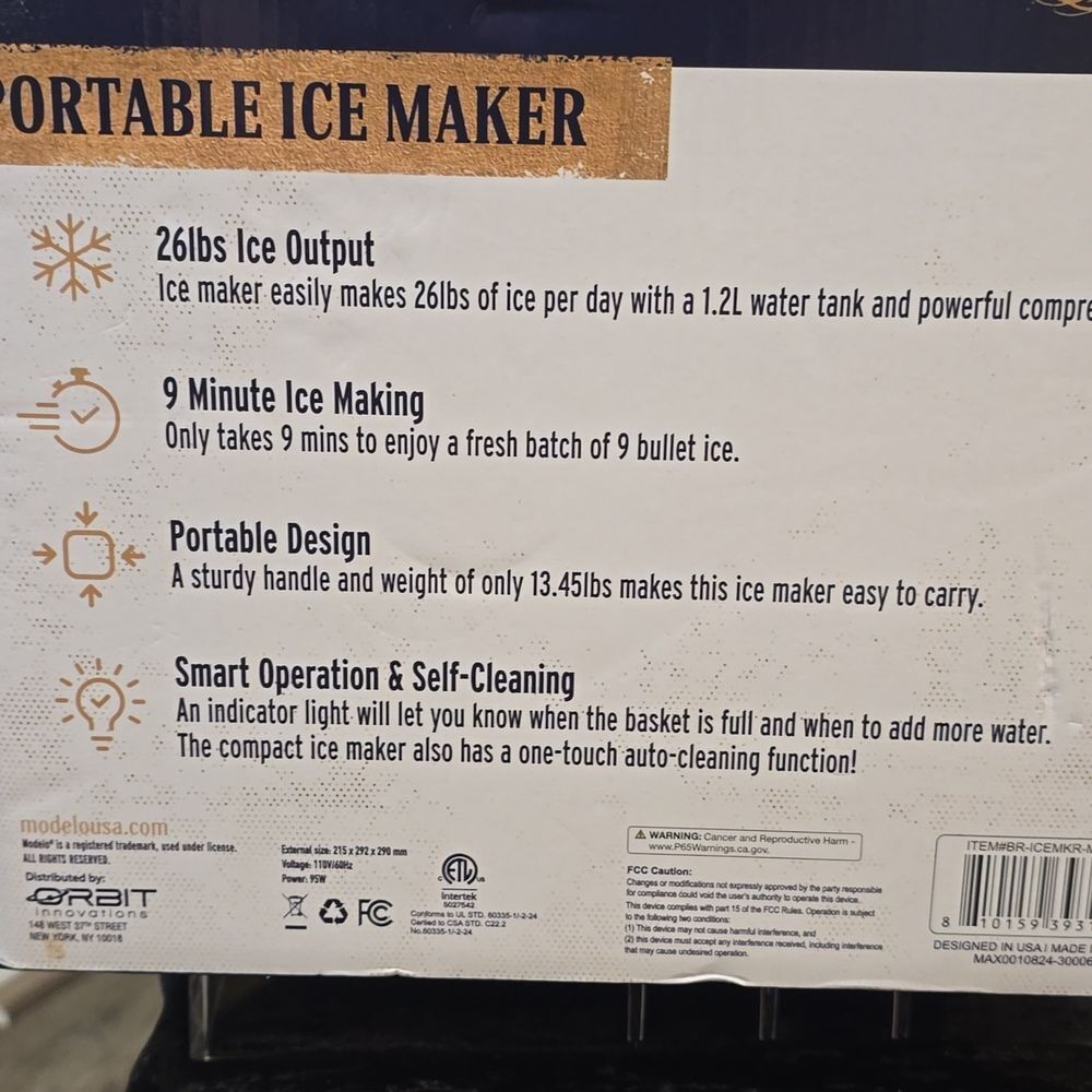 Modelo Portable Ice Maker w/LED & Smart Indicator Lights - Picture 4 of 4